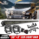 52" Led Light BAR+4" Pods W/ Roof Mount Bracket For 07-18 Jeep Wrangler Jk. Fixed Price $209.99.