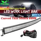 Curved 50INCH 648W Thin Led Light Bar For Off Road Car Suv Jeep 4X4 + Harness. Fixed Price $85.99.