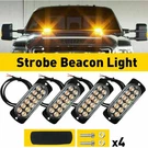4X 12-LED Amber Warning Hazard Beacon Dash Strobe Bar Foglights Us. Fixed Price $16.99.