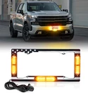 13.5" Aluminum Led License Plate Frame W/ Amber Strobe Lights For Most Car Truck. Fixed Price $53.19.