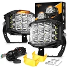 Auxbeam 5" 168W Combo Side Shooter Led Square Pod Ditch Lights+amber Cover. Fixed Price $199.99.
