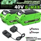 40V For Greenworks G-max 6AH Lithium Battery 29472 29462 29252 20202 Charger. Fixed Price $121.24.
