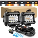 Nilight 2PCS 4INCH 60W Led Pods Spot Flood Amber White Bar Strobe Mod.... Fixed Price $65.36.