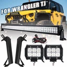 52" 1000W Led Work Light BAR+2X 4" 18W Pods +mount Brackets For Jeep Wrangler Tj. Fixed Price $165.99.