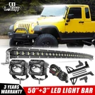 For Jeep Wrangler Jk 07-18 Roof Curved 50" Led Light Bar +4" Pods+wire Kits. Fixed Price $209.89.