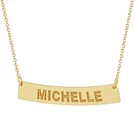 14K Gold Personalized Name Inch Small Curved Bar Necklace Laser Engraving GC39. Fixed Price $432.95.