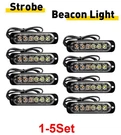 1-5SET Car Amber/white Police Flash Light Dash Emergency Warning Lamp Kit 6 Led. Fixed Price $20.89.
