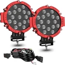 Elelion 7 Inch 51W Led Pods, Red Round Spot Lights For Off Road. Fixed Price $65.50.