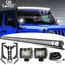 For Jeep Wrangler Jl Gladiator Jt 18+ Roof 52" Led Light Bar+pillar 3'' Pods Kit. Fixed Price $187.95.