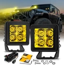 Auxbeam 2 Inch Led Pod Lights Amber Fog Off Road Cube Square 4000.... Fixed Price $105.22.