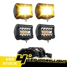 4" Inch Led Pods Light Dual Color White Amber Flash Strobe Offroad Fit Jeep. Fixed Price $49.99.