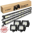 Ligbt Led Light Bar Kit 2X 21" Slim 204W + 4X 4" Pods 12V 24V Offroad Work Lamp. Fixed Price $79.99.