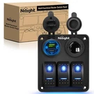 Nilight 3 Gang Rocker Switch Panel Pre-wired Aluminum With Pd Type Usb. Fixed Price $23.99.