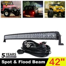 Auxbeam 42INCH 480W Led Light Bar Curved White Combo For 4WD Atv Truck Jeep 44". Fixed Price $145.99.