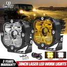 Pair Laser 3'' Led Cube Pods Light Spot Flood 30000LM W/2-LEAD Wire 4WD 4X4 Utv. Fixed Price $96.59.