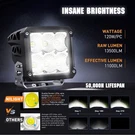 Nilight In Square Led Pod Lights With Drl 60W 6487LM For Truck Utv Atv Suv 4X4. Fixed Price $39.89.