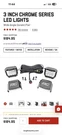 Rough Country 2-INCH Square Cree Led Lights-pair Black Series. Fixed Price $62.95.