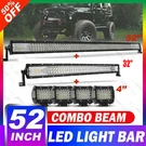 52'' Led Light Bar + 32'' 4" Pods For Jeep Wrangler Jk Tj Yj Cj Combo Driving. Fixed Price $129.95.