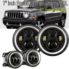 Pair 7" Inch Led Headlight Hi/lo Drl +4" Fog Lamp Kit For Jeep Wrangler Jk. Fixed Price $95.99.