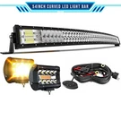 54" Curved Led Light Bar Spot Flood Combo + Strobe Cube Pods Offroad Fog. Fixed Price $119.99.
