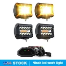 4" Inch Led Pods Light Dual Color White Amber Flash Strobe Offroad Fit Truck Atv. Fixed Price $49.99.