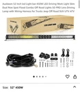 Auxbeam 52 Inch Led Light Bar 450W 55000LM 5D. Fixed Price $220.00.
