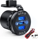 Nilight Quick Socket Pd Type QC3.0 Dual Usb Charger 12V 24V Car Outlet. Fixed Price $14.99.