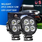 Nilight 3" 12W Led Work Bar Round Flood Fog Driving For Tractor Trucks Atv. Fixed Price $34.99.