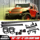 50"+20" Led Light BAR+4'' Spot Pods+brackets Kits Driving For Jeep Wrangler Jk. Fixed Price $257.99.