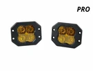 Diode 3" Sae Yellow Pro Flush Mount Led Pod Pair Fog With Amber Backlight. Fixed Price $399.95.