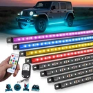 8-PIECE Rgb Underglow Led Light Strip Kit With Dual Remotes For Car Truck Suv. Fixed Price $71.99.