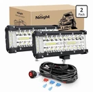 Nilight Side Shooter Led Bar 2PCS 7 Inch Triple Row Spot Flood Combo. Fixed Price $35.99.