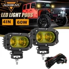 Auxbeam 4" Inch Amber Led Cube Pods Flood Offroad Driving Fog Truck Atv Utv. Fixed Price $89.99.