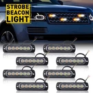 White Amber 6-LED Side Set Of 8 Beacon Warn Hazard Flash Strobe Light Us Xh. Fixed Price $20.89.