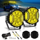 Pair 5 Inch Led Round Pods -amber Spot/flood Drl Turn Signal Fog Lights Wire Kit. Fixed Price $134.91.