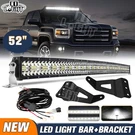 52" Curved Led Light Bar Roof Windshield Bracket For Chevy Silverado & Gmc 07-14. Fixed Price $147.73.