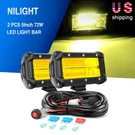 Nilight Yellow 5INCH 72W Led Bar Dual Row Driving Fog Lamp Offroad Tractor. Fixed Price $38.99.
