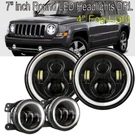Pair 7" Inch Led Headlight Hi/lo Drl +4" Fog Lamp Kit For Jeep Wrangler Jk. Fixed Price $95.99.