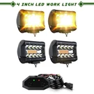 4" Inch Led Pods Light Dual Color White Amber Flash Strobe Offroad Fit Truck Utv. Fixed Price $49.99.