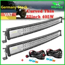 2PCS Curved 32INCH 405W Thin Led Light Bar For Off Road Car Jeep 4X4 + Harness. Fixed Price $91.99.