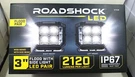 Roadshock Led Pair 3" Spot Flood Light W/ Side Beam 2120 Lumen 57539 New In Box. Fixed Price $62.99.