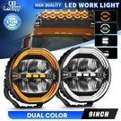 Pair 9 Inch Led Driving Lights Spot Flood W/drl Offroad Work Round Fog Truck Suv. Fixed Price $249.99.