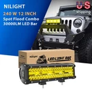 Nilight 240W 12" Led Work Bar Spot & Flood Combo Fog Driving Lamp For Jeep. Fixed Price $39.99.