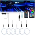 Livtee Smart Car Led Interior Lights 6 1- Remote Control, Color-changing. Fixed Price $53.32.