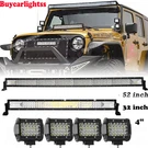 52'' Led Light Bar + 32'' 4" Pods For Jeep Wrangler Jk Tj Yj Cj Combo Driving. Fixed Price $129.99.