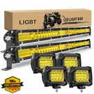 Ligbt 21" 204W Slim Led Light Bar + 4" 60W Amber Pods Kit. Fixed Price $88.99.