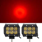 Auxmotec Red Led Work Pod 18W 4-INCH Spot Driving Lightbar Fog Off-road. Fixed Price $47.45.