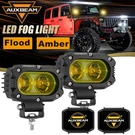 Auxbeam 4" Inch Amber Led Work Light Flood Pods & Shield Cover For Toyota Dodge. Fixed Price $93.99.