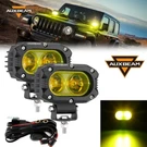 Auxbeam 4" Inch Square Amber Led Light Pods Fog Lamp Kit Ford Bronco 2021+. Fixed Price $79.99.