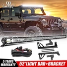 50" Led Light Bar +windshield Mounting Brackets +wire For 07-18 Jeep Wrangler Jk. Fixed Price $122.99.